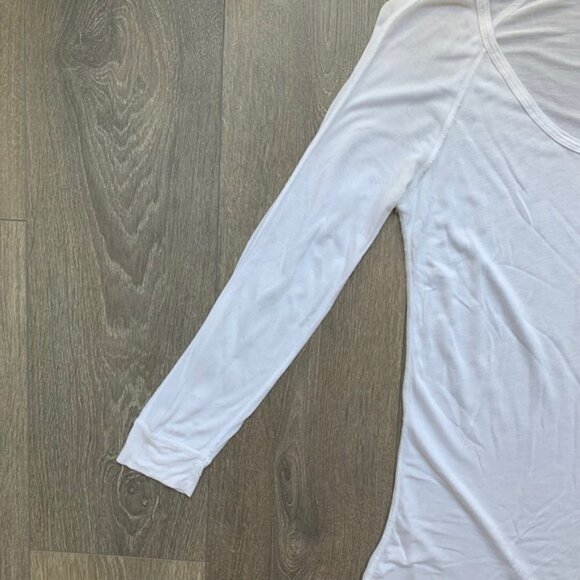 Aritzia Wilfred Free Baume Baseball T-shirt 3/4 Length Sleeve White Size XS - Picture 6 of 14